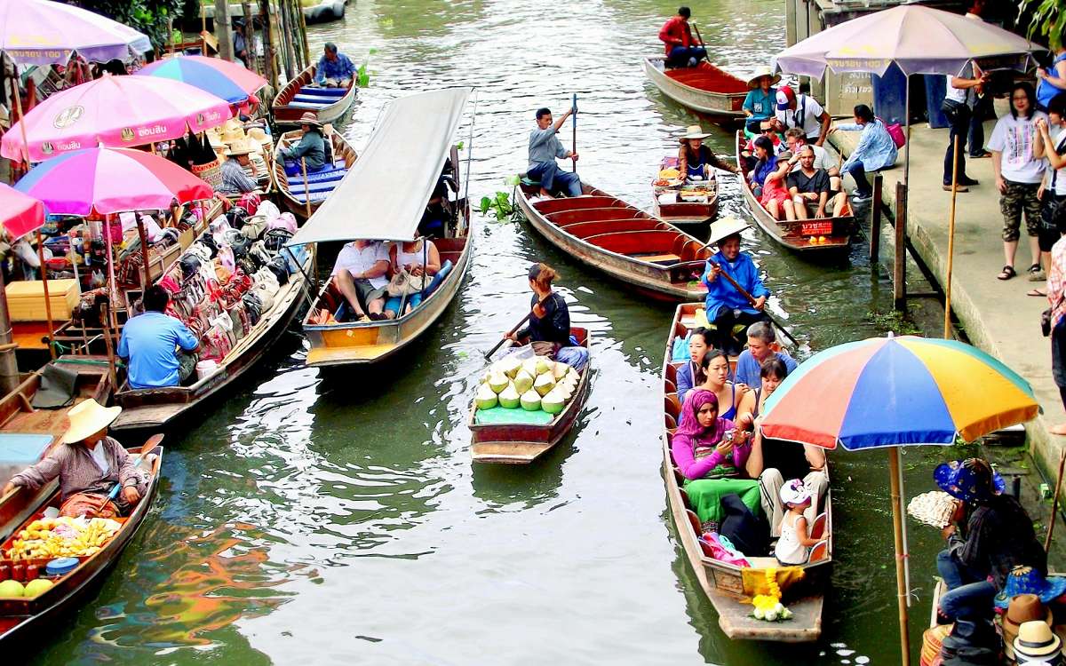 Abbildung: Schwimmender Markt in Bangkok (Floating Market Damnoen Saduak)
