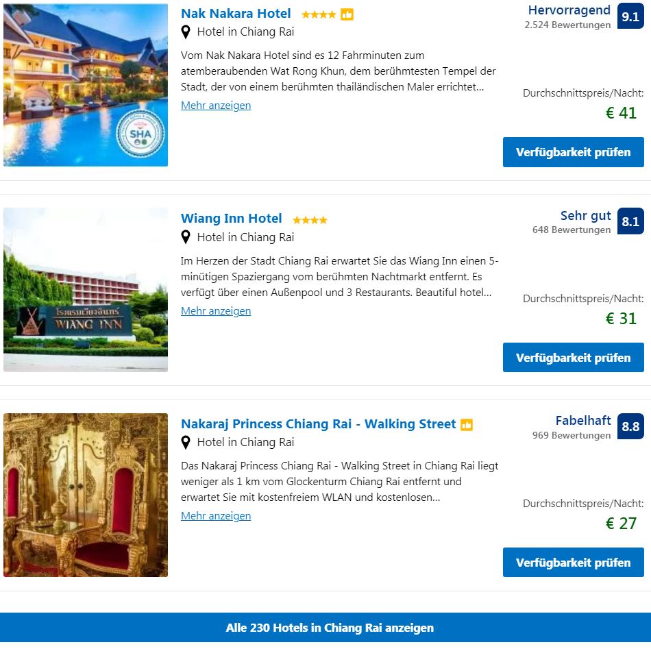 Empfohlene Chiang Rai Hotels (Die besten)