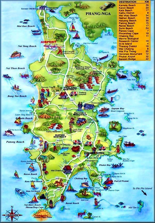 Phuket Karten/Maps: Patong-Beach-Karten,Kata Beach Karte,Kamala-Map