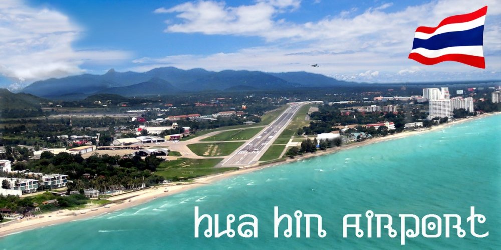 Landeanflug bers Meer auf Hua-Hin Airport 