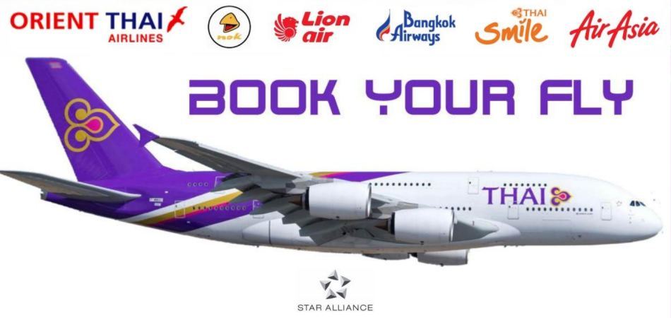 Krabi Airlines ticket center for Thai Airways, AsiaAir, Thai Smile, Thai Lion Air, Nok Air, Thai Vietjet Air und Bangkok Aiways Flights 