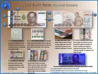 Bild: Die 1000 Baht Banknote mit Portraits von König Bhumibol Adulyadej und Gemälde Pa Sak Jolasid