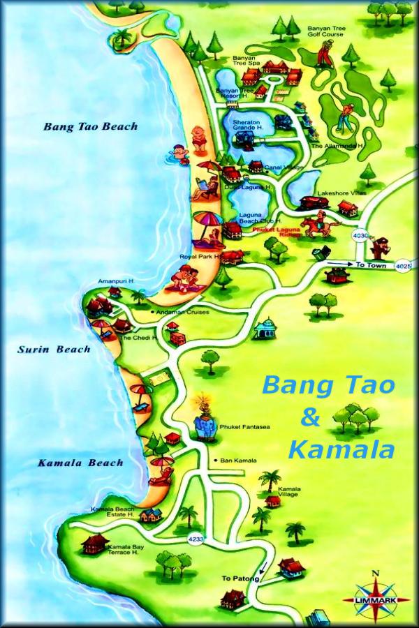 Phuket-Maps/Phuket-Karten: Kamala-Beach